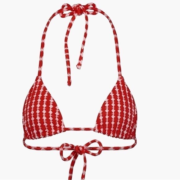 lemlem Zala Red Triangle Bikini Top swimsuit size S - Picture 4 of 6